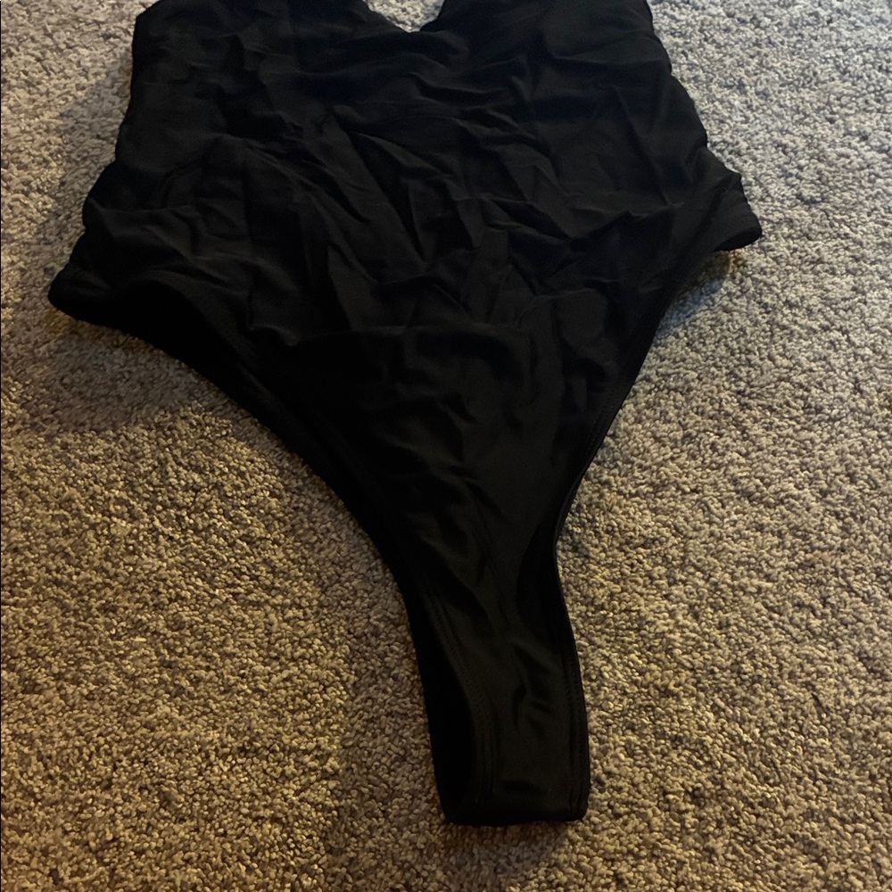 SHEIN Black One-Piece Swimsuit Thong Size Medium - Picture 4 of 10